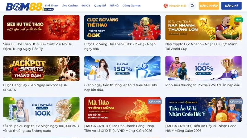 BOM88 đang có nhiều chương trình khuyến mãi